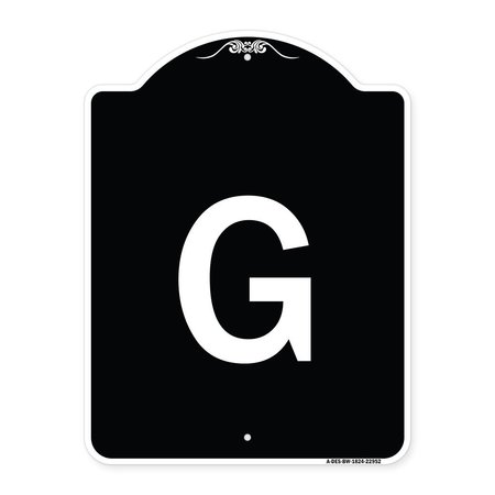 SIGNMISSION Sign with Letter G Heavy-Gauge Aluminum Architectural Sign, 24" x 18", BW-1824-22952 A-DES-BW-1824-22952